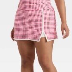 all in motion Pink Gingham everyday soft Athletic knit Skort b